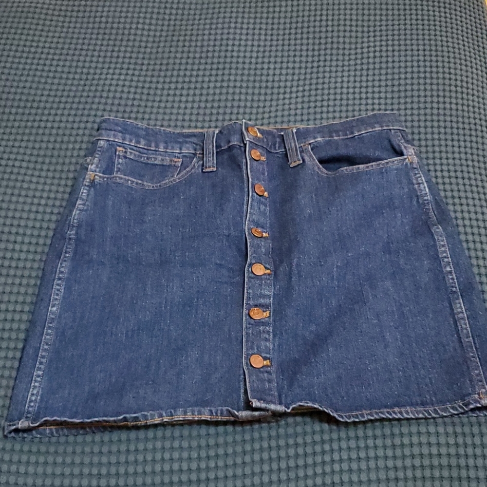 Madewell button-front denim skirt